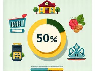 Screenshot of a brightly colored budget management game interface with icons for food, rent, and entertainment, and a progress bar.